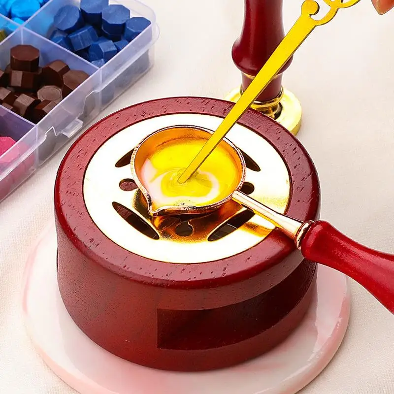 Wax Seal Stamp Set Storage Case Kit Romantic Lacquered Stamp Craft Supplies Wedding Christmas Decorative Wax Set