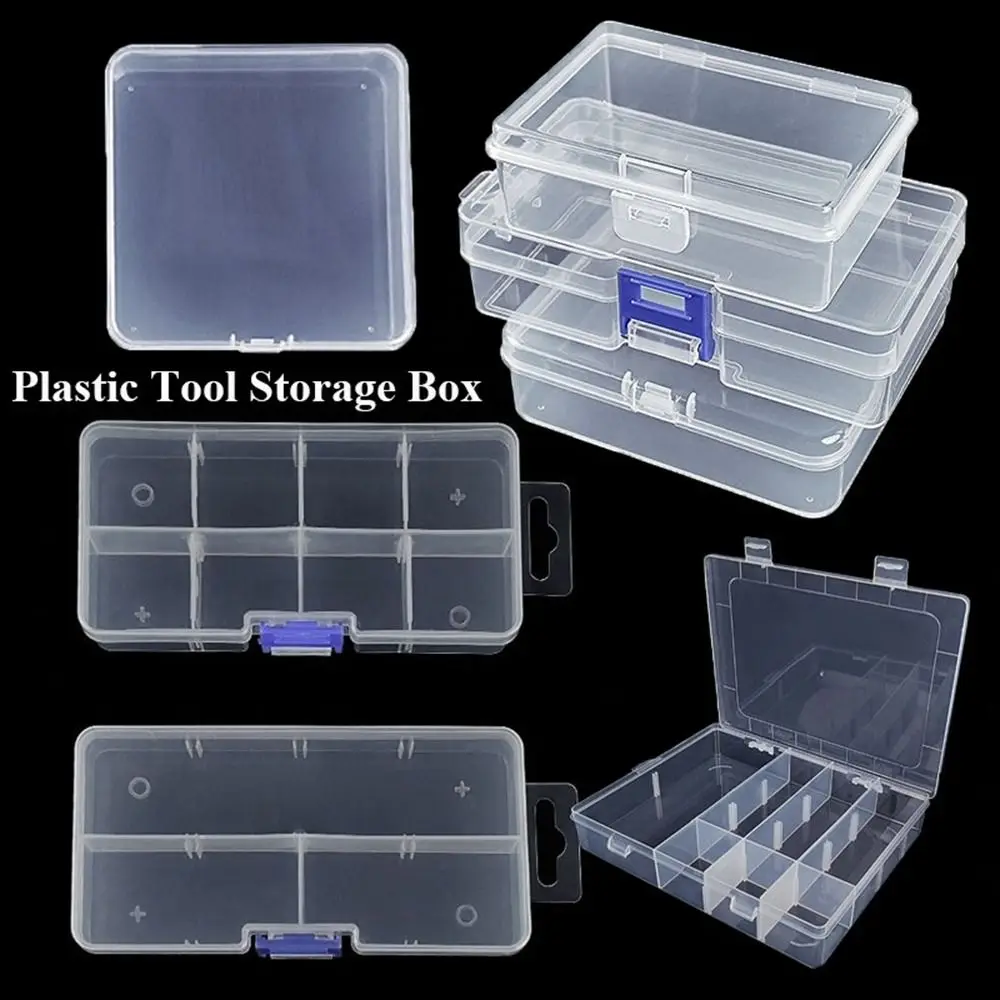 

Square Plastic Transparent Jewelry Beads Container Fishing Tool Storage Box Power Tool Parts Accessories Box Items Sundries Case
