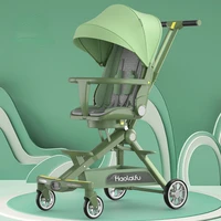 High view baby stroller can sit and lie light folding baby pram Portable Folding lightweight baby stroller four wheels cart
