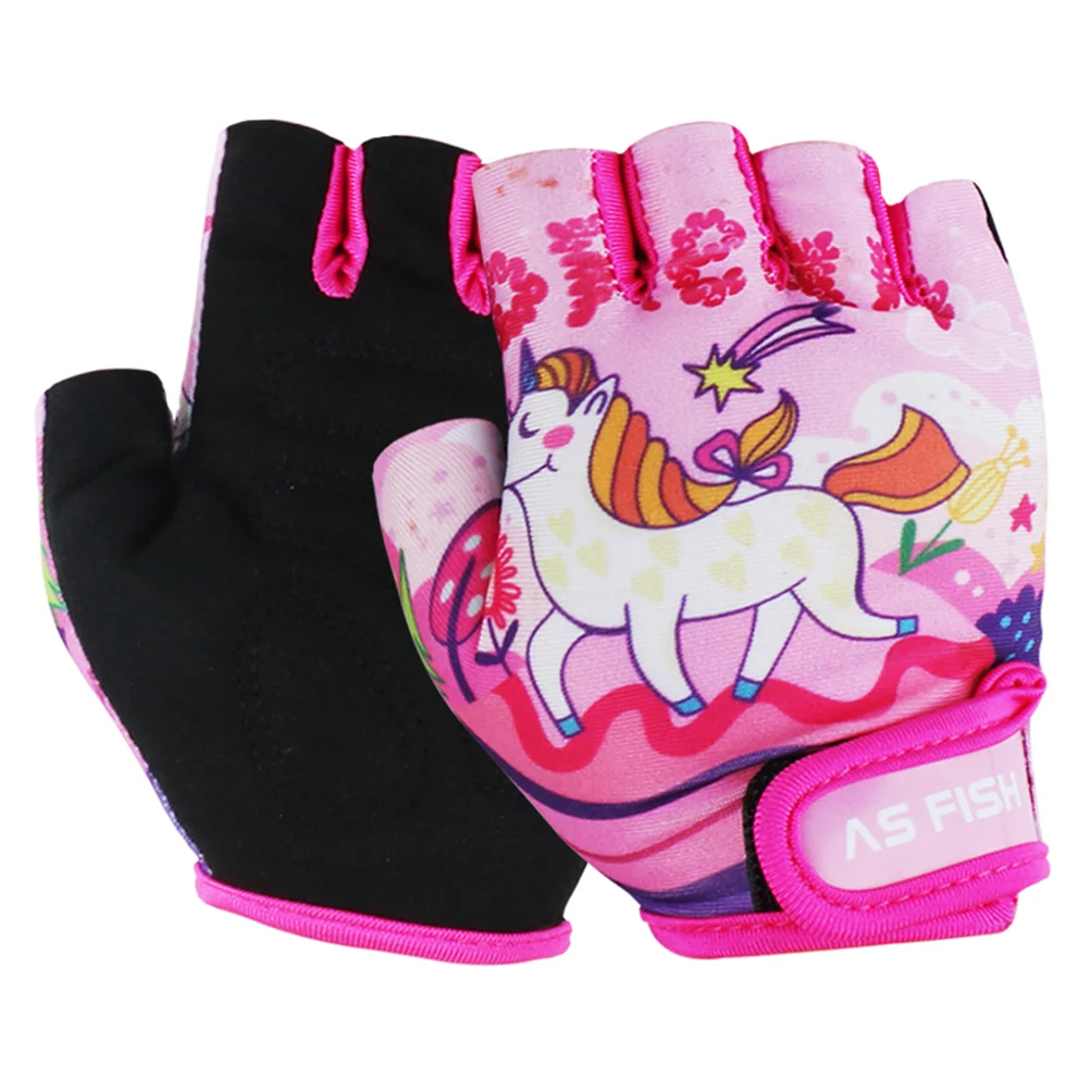

Children Cycling Gloves Kids Half Finger Gloves Sport Gym Nonslip Protective Gloves for Kids Breathable Outdoor