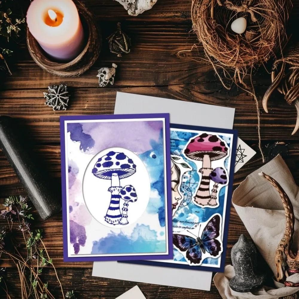 1pc Dark Magic Elements Clear Stamps Mushroom Tentacle Silicone Clear Stamp Seals Butterfly Flower People Transparent Stamps clear stamps,clear rubber stamps