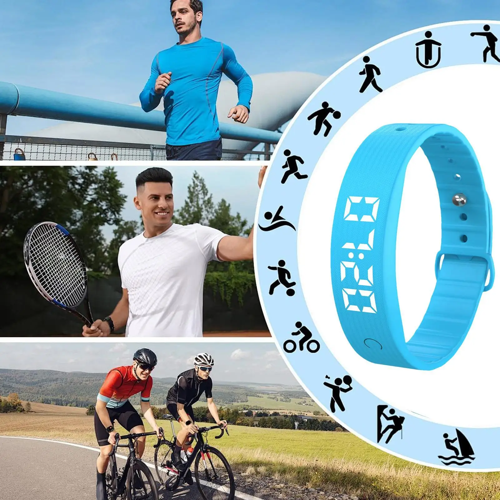 진동 알람 시계 손목밴드 무음 진동 타이머 시계 진동 알람 시계 리마인더 시계 3 알람 일일 오거나이저 타이머