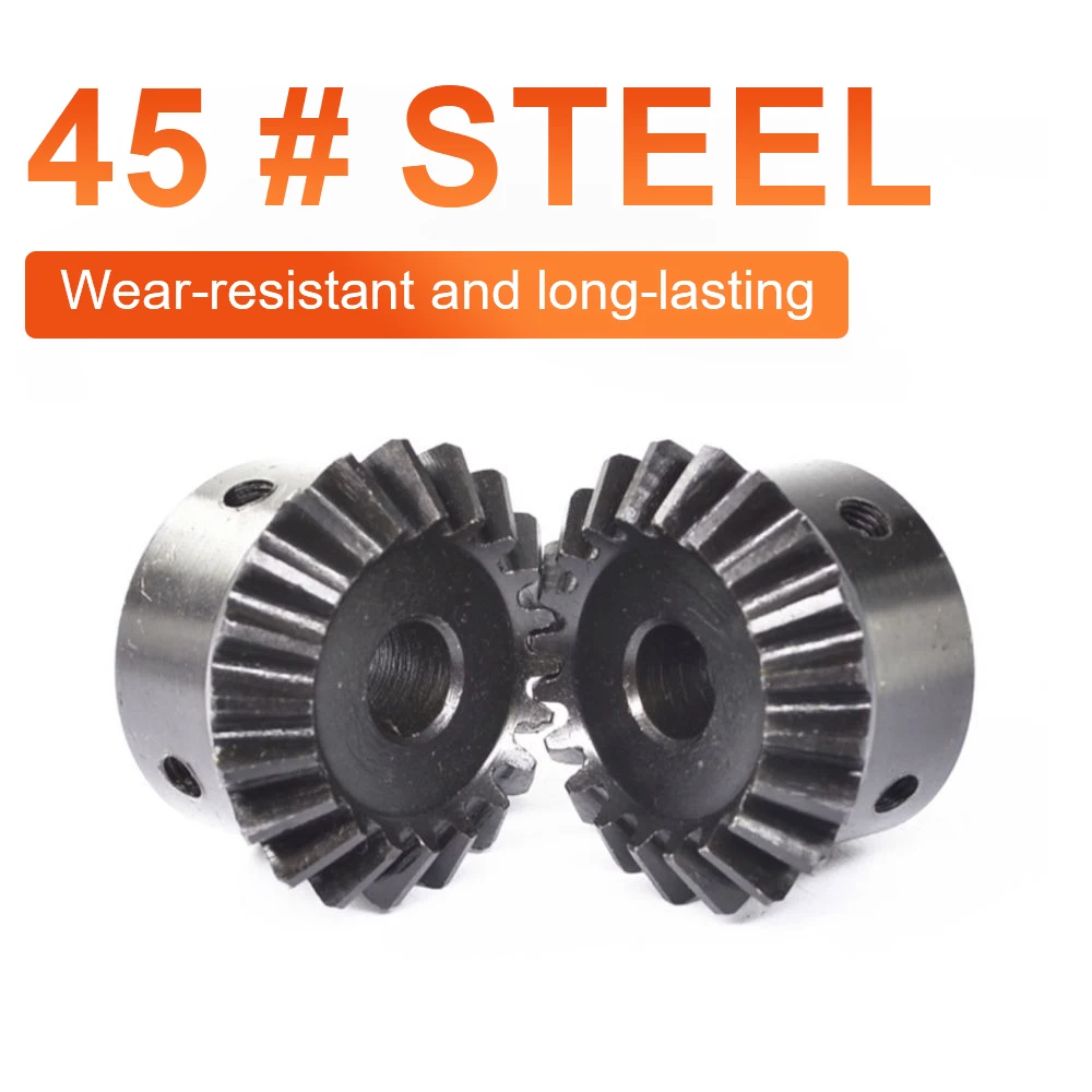 Bevel Gear 1.5M16T Hole Diameter 6/8/10/12mm Precision Conical 90 Degrees 45# Steel Transmission Speed Ratio 1:1 motor gear transmission gear electric bike gear cassette deck tape gear electric chain saw gear