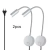 Silve 2pcs/Lot 3W 3000K 4000K 6000K LED Wall Light Reading Task Lamp gooseneck led wall reading lighting 1
