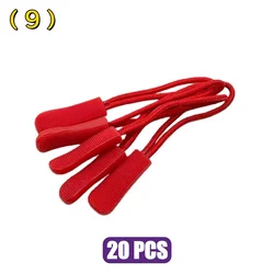 Colorful Replacement Zipper Pull Extenders (20 Pack) (9.Red)