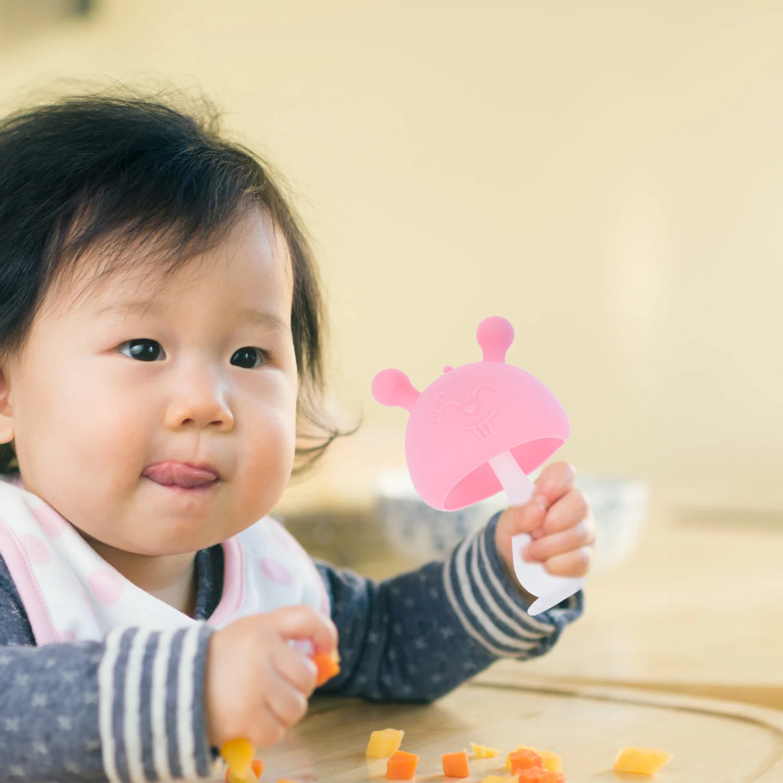 2 Pcs Mushroom Teether Food Grade Silicone Baby Teethers Habit Development Pain Relief Molar Soother Safe Training Toys
