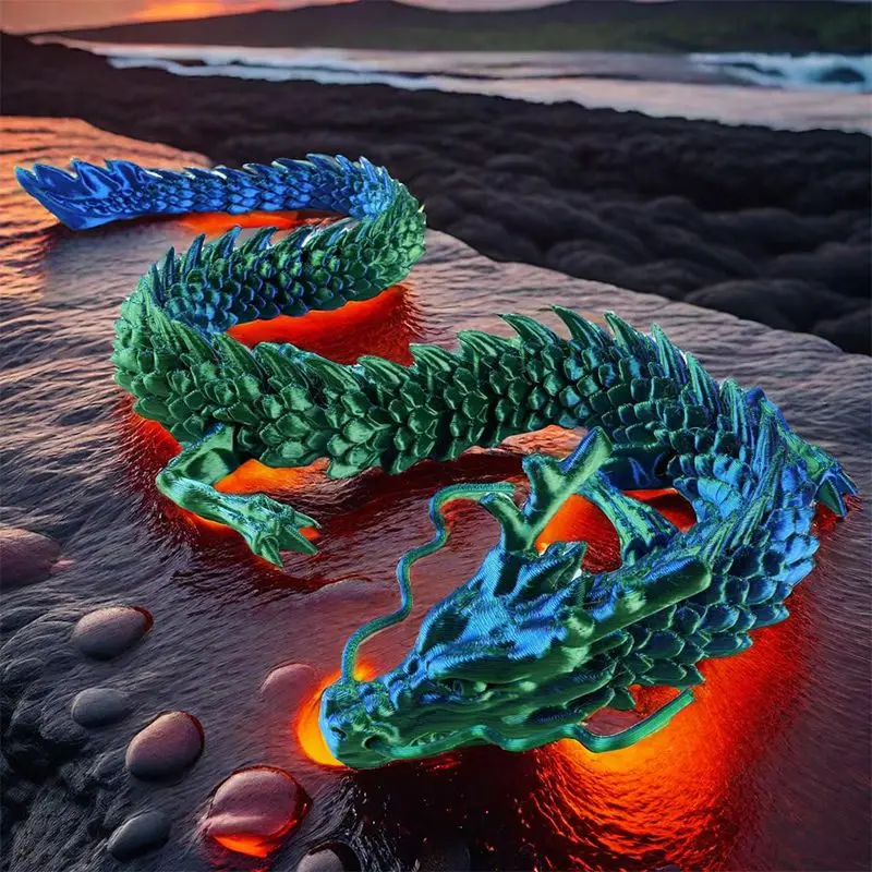 Dragon Statue 3D Rotatable Articulated Dragon Egg Kid Gifts Realistic Landscaping Decoration Printed Figures Animals