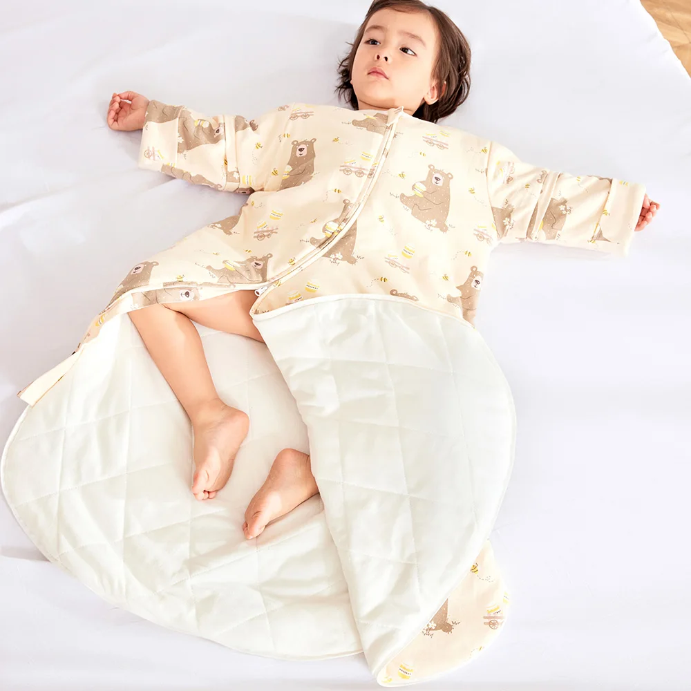 Sleeping Bag For Children 3-24Months Kids Sleepwear Sleeve Removable Winter Warm Thicker Anti-Kick Blanket Baby Sleepsack 3.5Tog 2