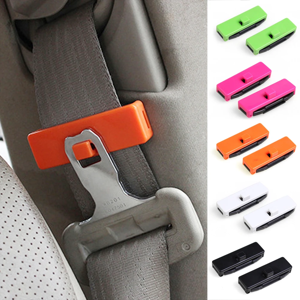 

New 2pcs Car Safety Belt Clips Seat Belt Buckle Car Styling Safety Stopper Belt Clips Adjusting Clip Tension Adjuster For Auto