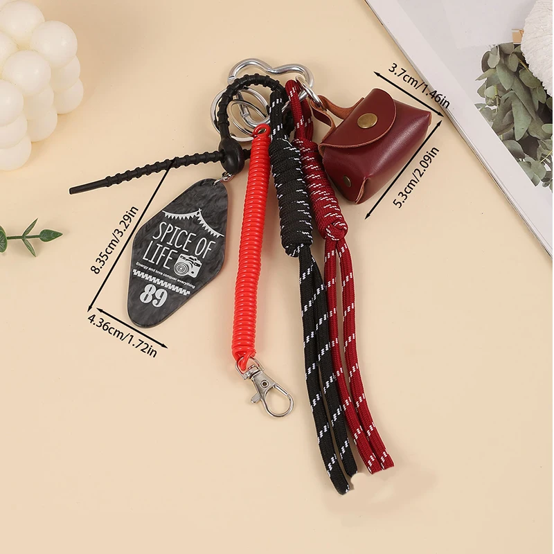 New Trend PU Leather Little Bag Pendant Keychain Exquisite Woven rope Luggage Hanging Piece Accessories Gift