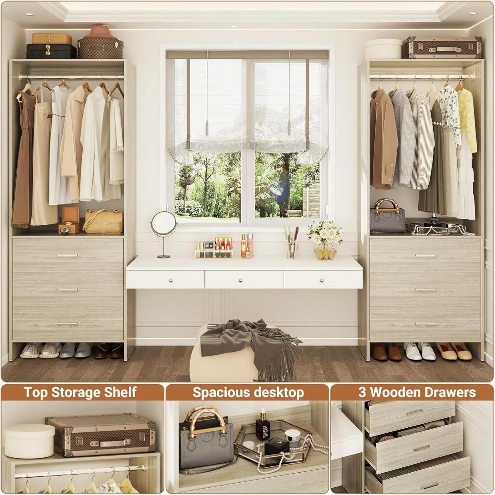 Closet System Closet Organizer, Wood Closet Organizer System, Walk-in or Small Closets Wardrobe, Clothes Rack, Wardrobes 3