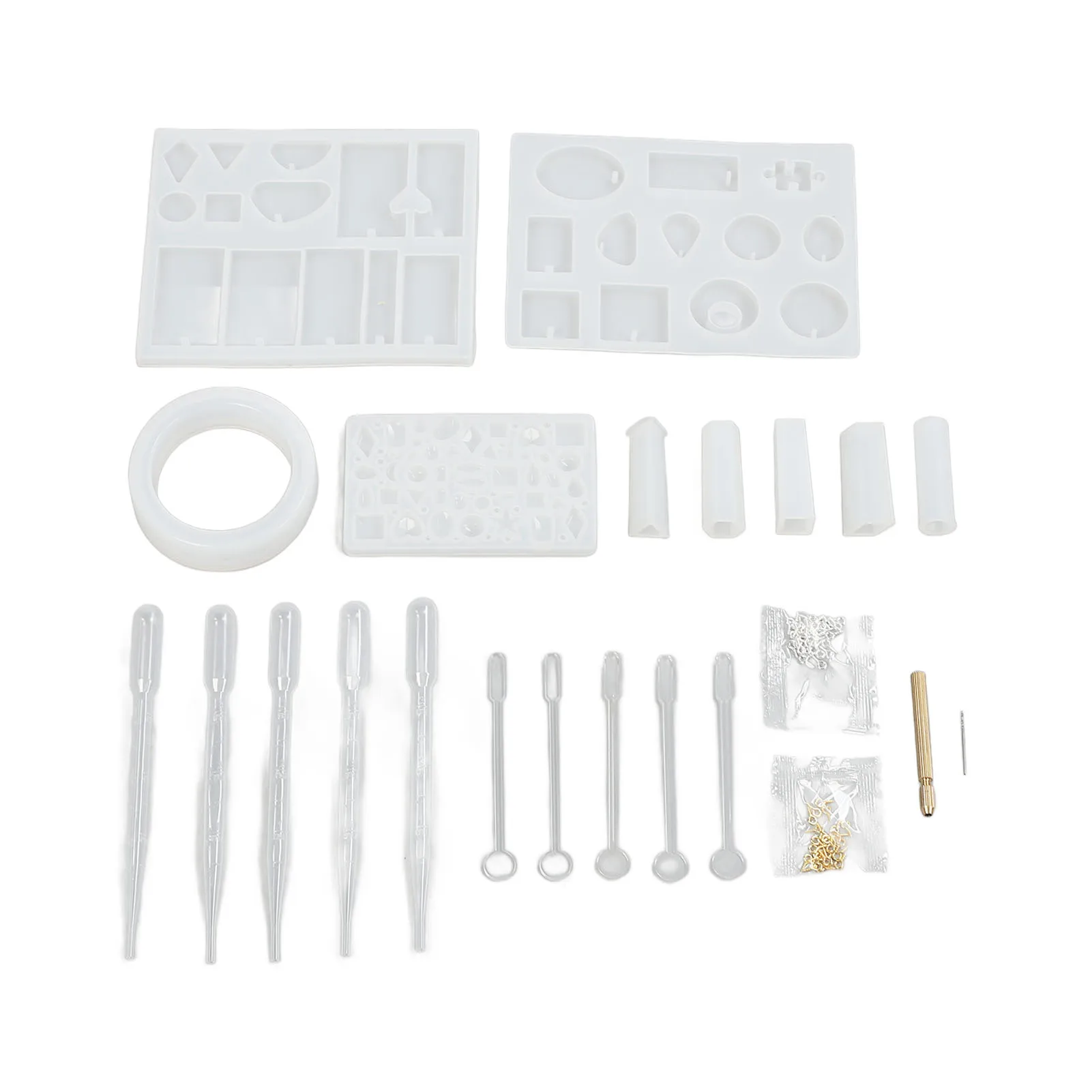 

DIY Jewelry Casting Molds Flexible Reusable Soft Glue Dripping Tool Set Easy Clean Durable for Pendant Making