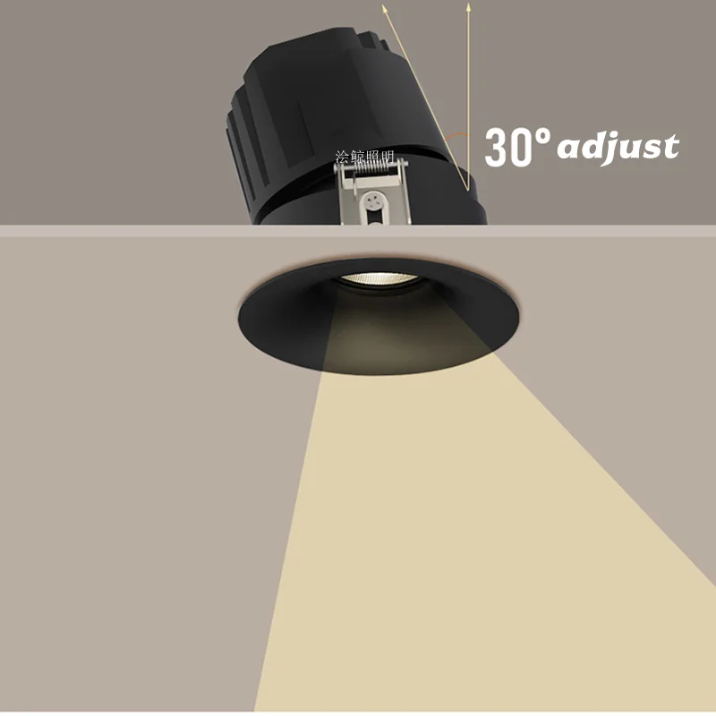 Elegant LED Curved Surface Spotlights - Anti-Glare Downlights for Living & Bedroom Ceiling Lighting