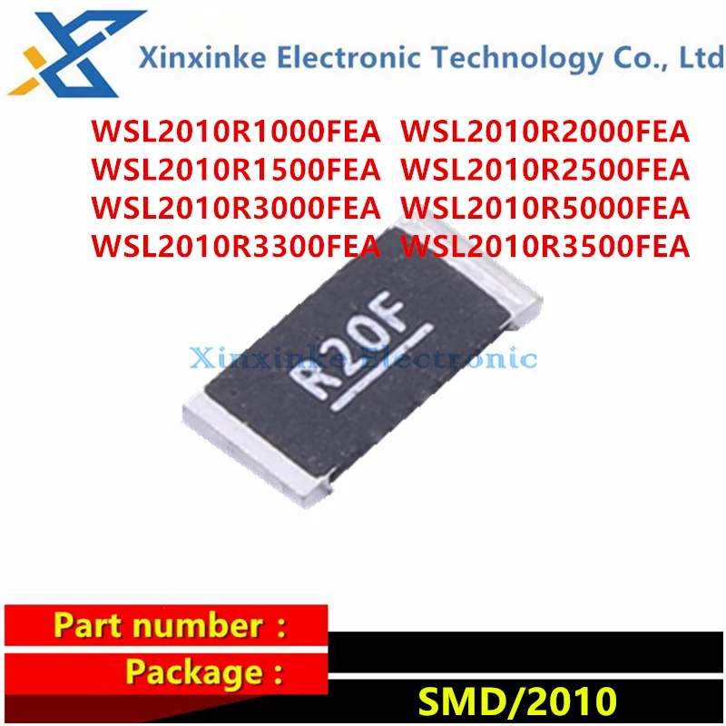 5PCS WSL2010R1000FEA R200 R150 R250 R300 R500 R330 R350 Current Sense Resistors SMD 1/2W .1ohms 1% 0.2 0.15 0.25 0.3 0.5 0.33Ω.