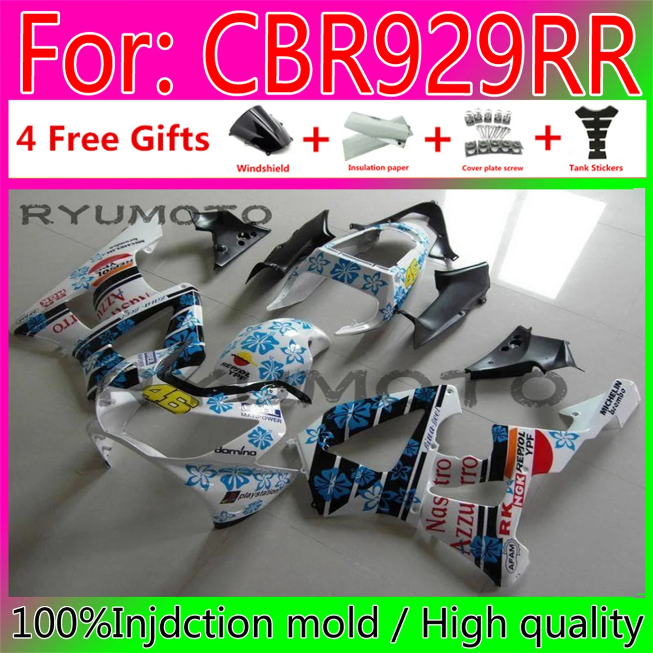

fairing For HONDA CBR929RR 00 01 CBR 929 RR CBR929RR CBR900RR CBR929 RR 00-01 Fairings