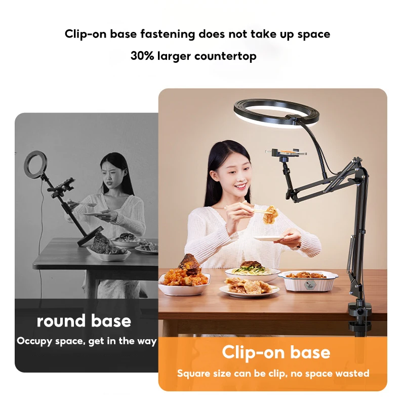 MoZhao Phone Stand Fill Light Shooting Live Broadcast Stand Desktop Shooting Beauty Lamp Gourmet Jewelry Recording Video Stand