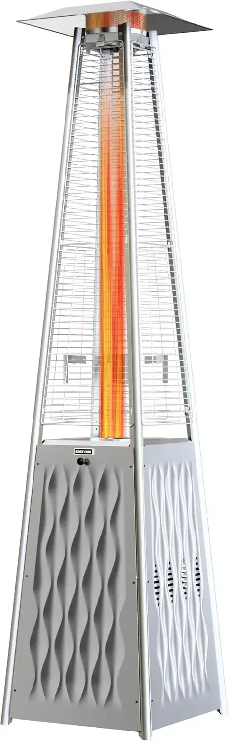 Pyramid Patio Heater 48000 BTU Outdoor Flame Patio Heater All Stainless Steel Quartz Glass Tube Propane Heater Triple Protection