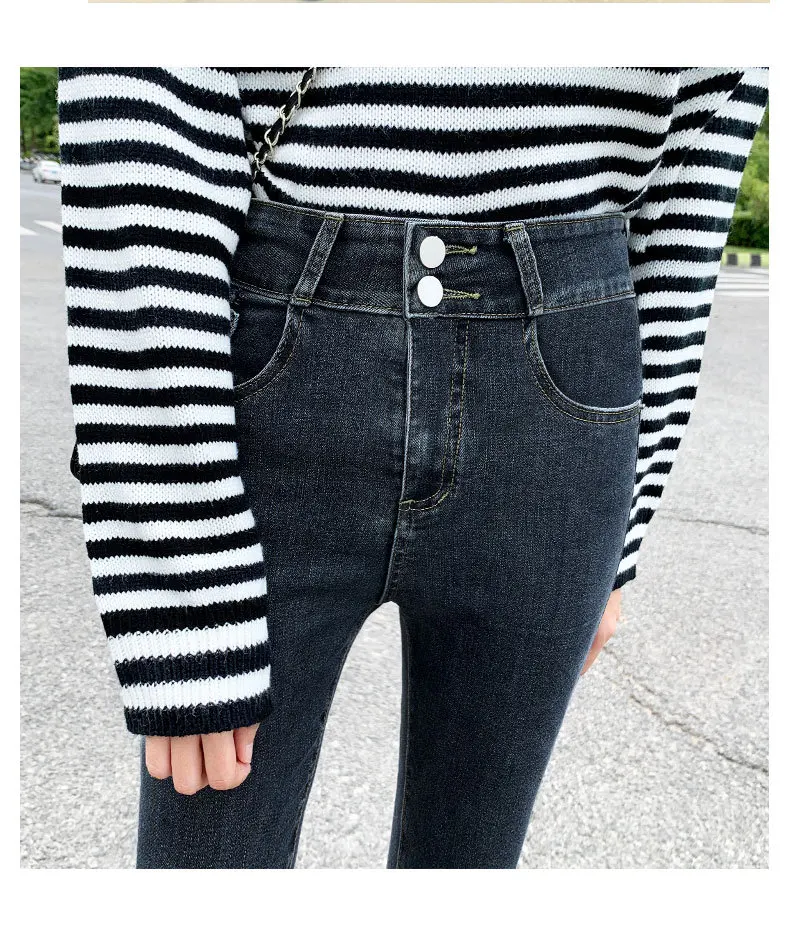 levis jeans Plus Size Jeans Female Denim Pants Womens Skinny Jeans Slim Pants High Waisted Stretch Denim Jeans Blue Retro Washed Trousers miss me jeans