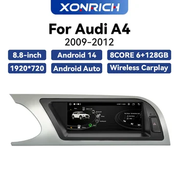 Radio con GPS para coche, reproductor inalámbrico con voz IA, Carplay, Android 14, 4G, WIFI, BT, Navi, DSP, Android, estéreo, para Audi A4 2009-2016 1