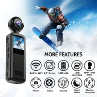 Portable 48MP HD Action Camera 180° Rotatable Night Vision Wearable Mini Camcorder for Outdoor Cycling Hiking Skiing Recording