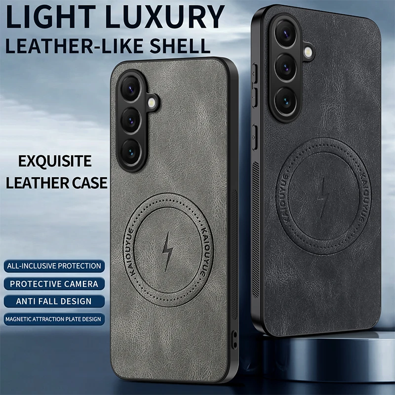 Premium PU Leather Magnetic Shockproof Phone Case with Matte Finish