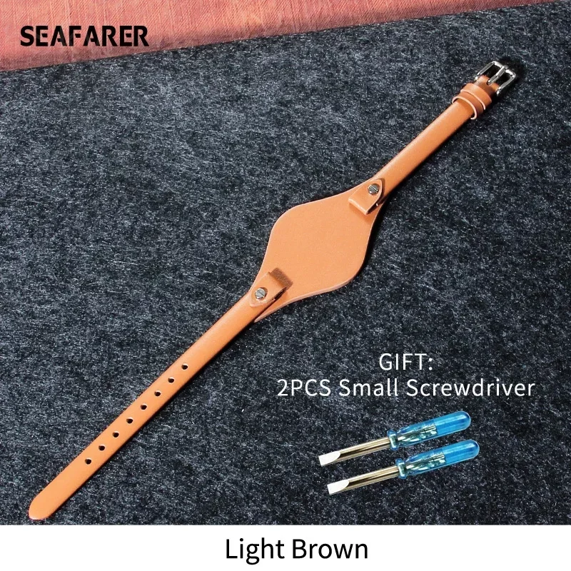 Elegant Women's Genuine Leather Watch Strap - Slim 8mm Bracelet Band