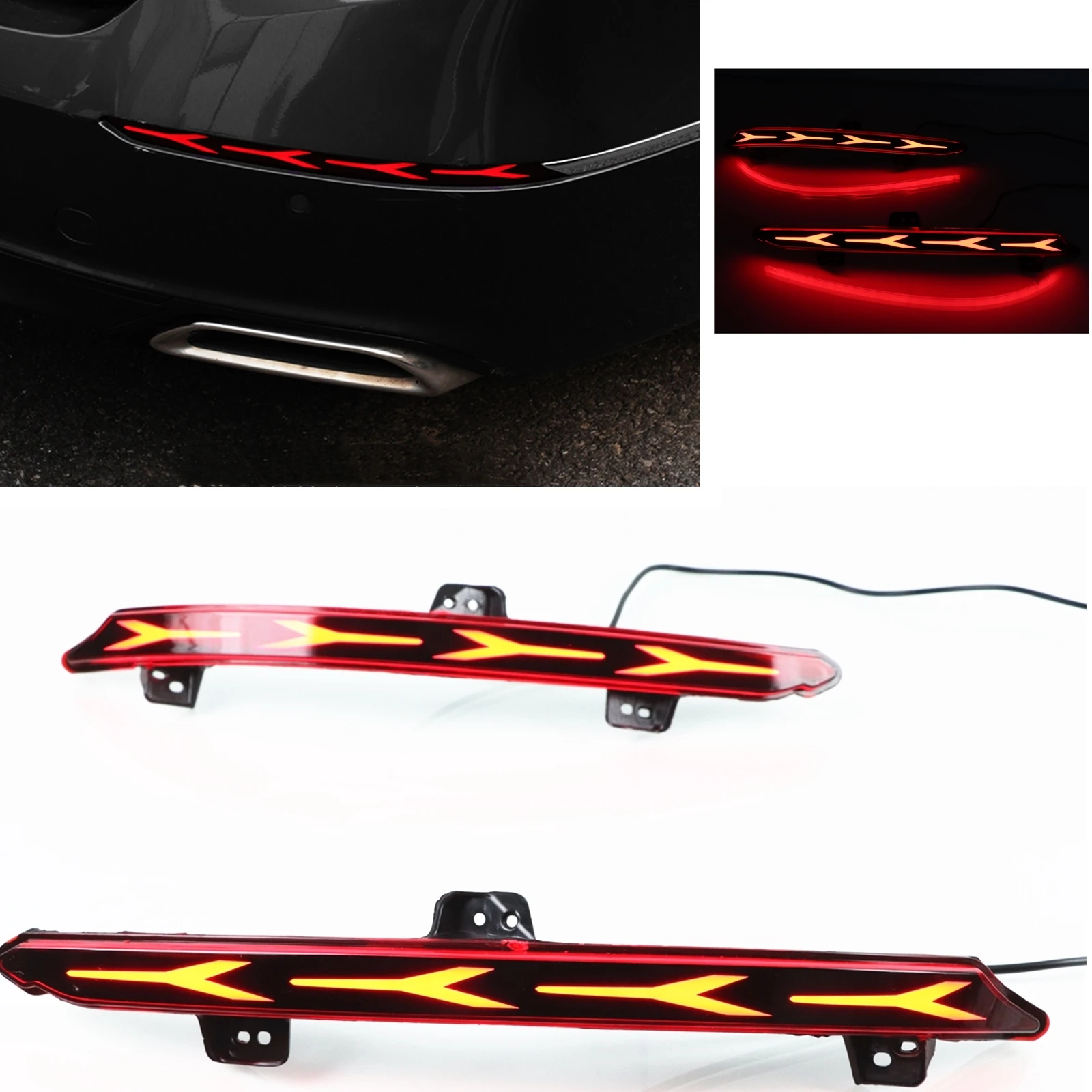 

Rear Bumper Reflective LED Light Tail Reflector Brake Lamp Signal Indicator Bulb For Honda Accord 10th Gen 2018-2021