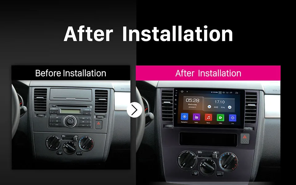 din polegada rádio do carro plástico fascia plano quadro instalação dvd gps abs traço kit para nissan tiida latio