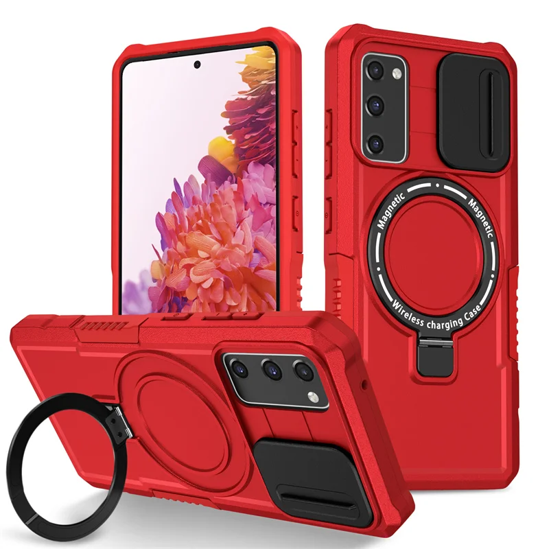 Shockproof Armor Case with Magsafe Wireless Charging and Magnetic Ring Holder