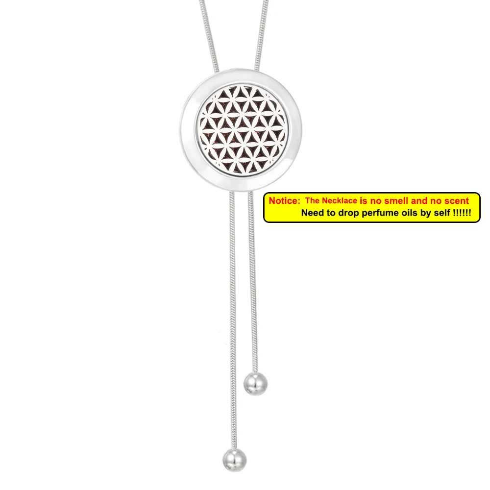 Elegant Long Tassel Aromatherapy Necklace with Essential Oil Diffuser Pendant