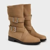 FWRD Women's Suede Foldable Buckle Ankle Boots, Comfortable Casual Daily Wear Fashion Shoes #FWRD000231