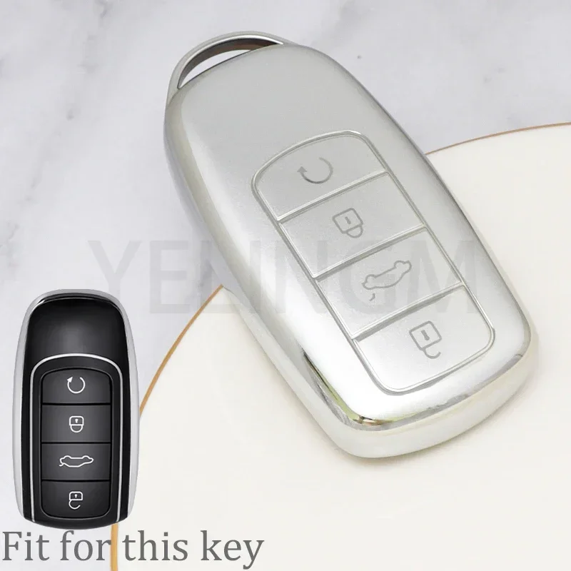 Premium 4-Button TPU Car Key Case Holder and Keychain Accessory