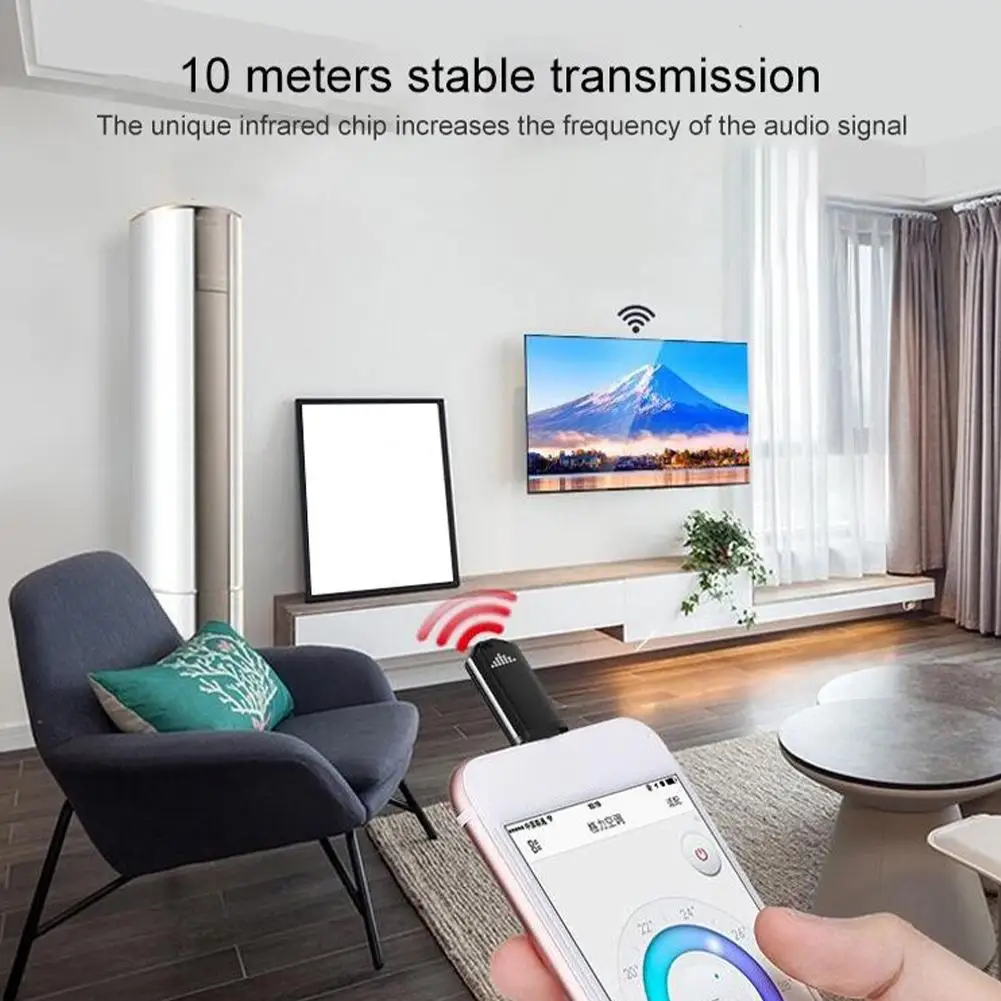 Black Aluminum Alloy Wireless Infrared Remote Control Adapter