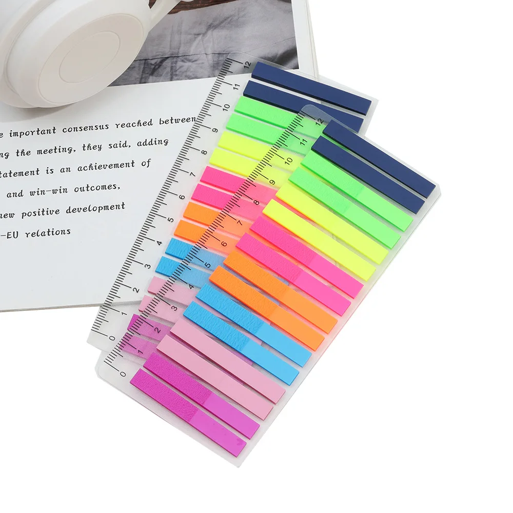 KindFuny 320 Sheets Transparent Sticky Notes Self-Adhesive Annotation Books Bookmarks Memo Pad Index Tabs Stationery 4