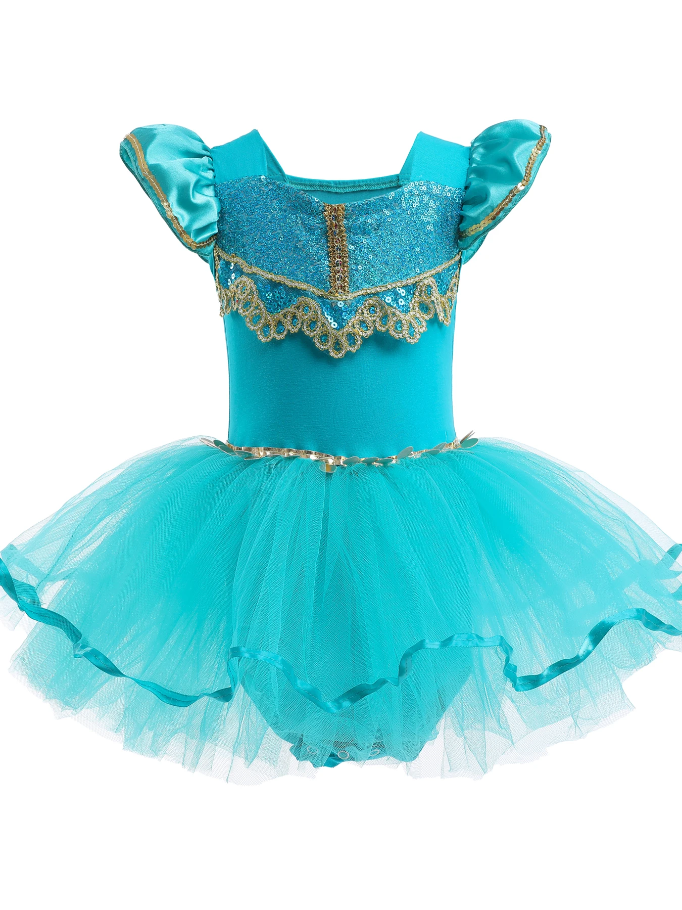 Vestido de princesa Jasmine para niña, disfraz de fiesta elegante