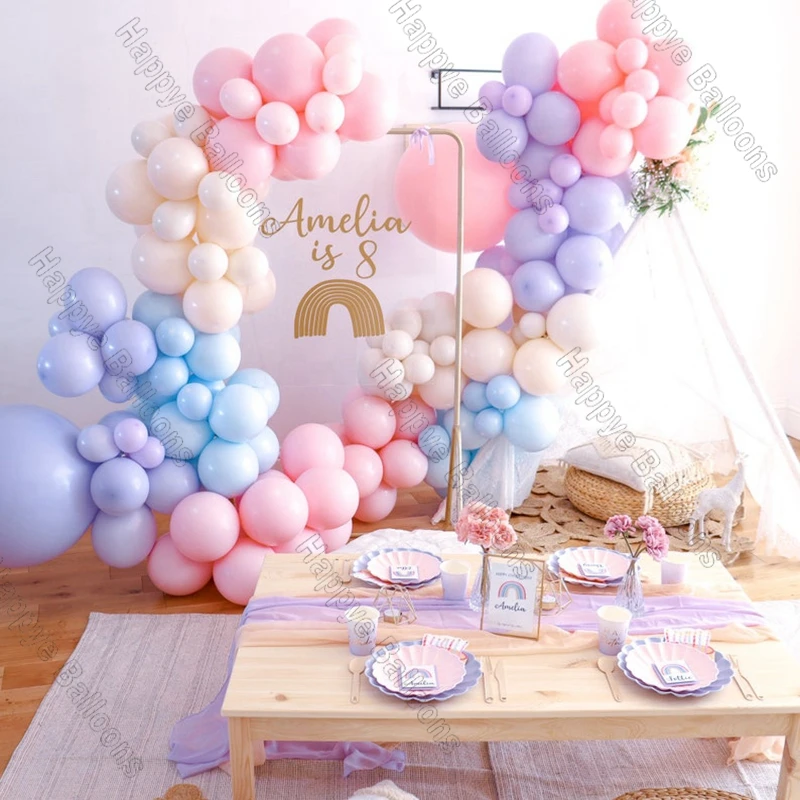 

137pcs Macaron Baby Pink Balloon Garland Arch Kit Macaron Blue Birthday Wedding Decoration Ballon Set Baby Shower Party Supplies