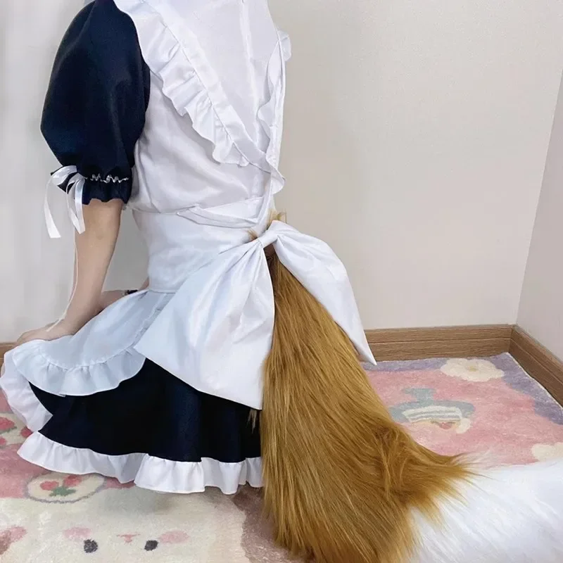 

Anime Lolita Plush Fox Tail Cosplay Costumes Props Wolf Tail Cat Fur Furry Carnival Party Accessories Adjustable Belt