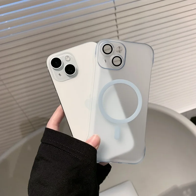 Ultra Thin Frameless Magnetic Matte Case with Lens Protection and Wireless Charging Compatibility