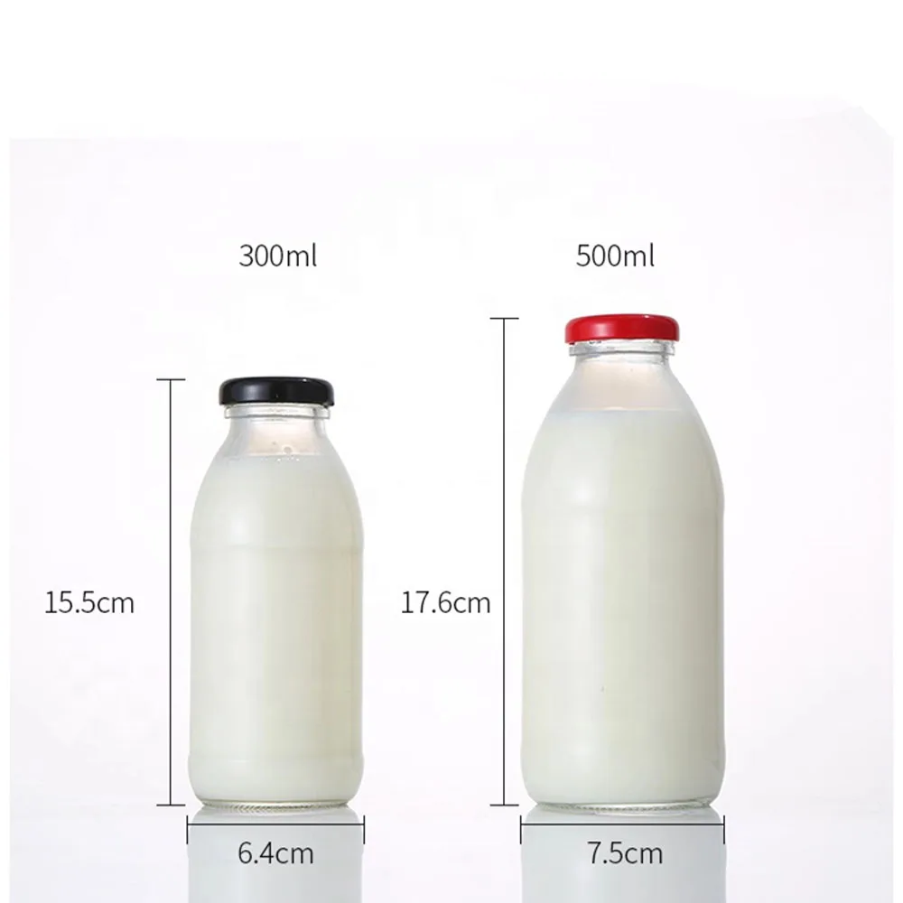 Clear Round Milk Bottle with Metal Lug 50cl 1000ml Empty Glass Bottles for Milk MOQ2000 Best Price Customized Printing Logo 4