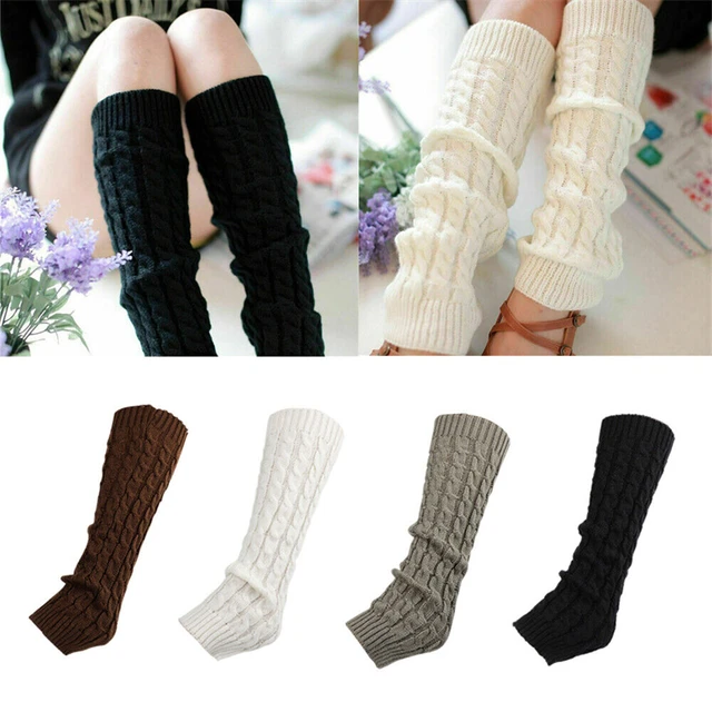 Lolita Long Socks Women Leg Warmers Knitted Warm Foot Cover White Arm Warmer  Ladies Autumn Winter Crochet Socks Boot Cuffs Underwear & Socks