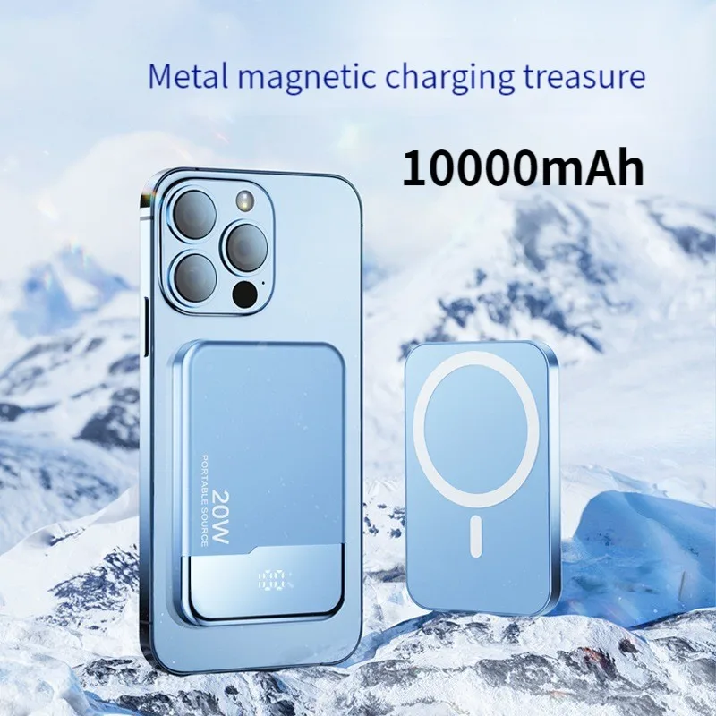 

New 10000mAh Magnetic Wireless Power Bank 15W Fast Charger For iphone 12 13 14 Macsafe Powerbank External Auxiliary Battery Pack