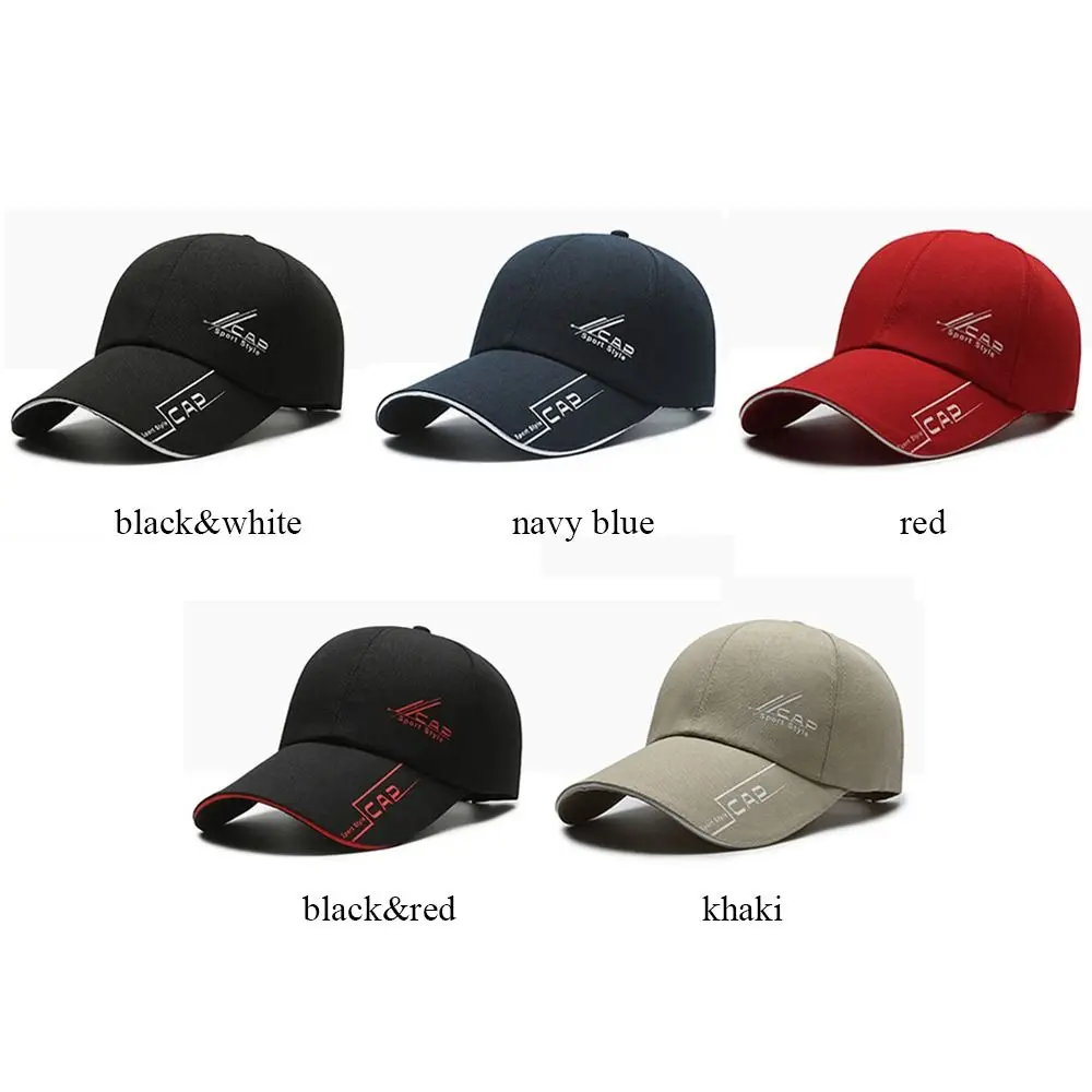 Long Brimmed Baseball Cap Fashion Versatile Solid Color Dad Hat Adjustable Sun Hat Leisure Outdoor 6