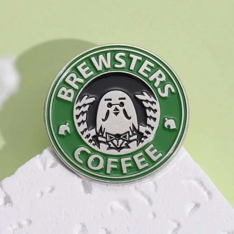 Brauereien Kaffee taube Broschen für Frauen Männer tragen Hut Brille sitzen kleine Haustier Tier Party lässig Brosche Pin Geschenke hohe Qualität – Detail 8