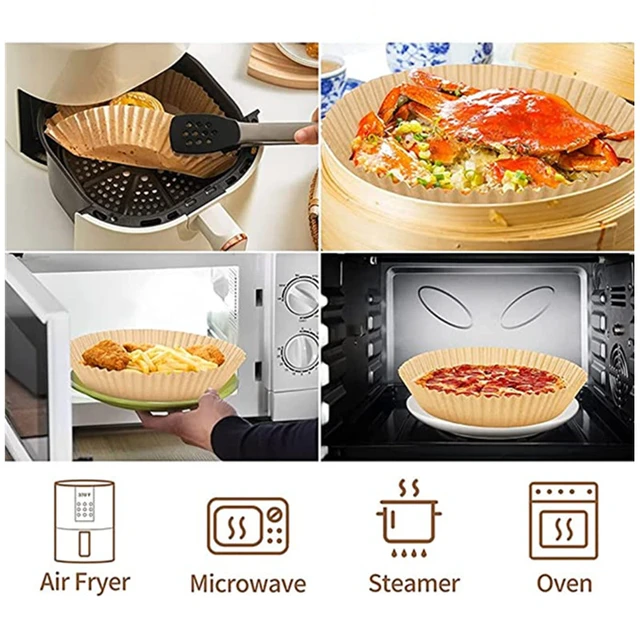 Kitchen Disposable Air Fryer Round Square Rectangular Paper Liners with  Handle Unbleached Non-stick Parchment Mat Fit Ninja - AliExpress