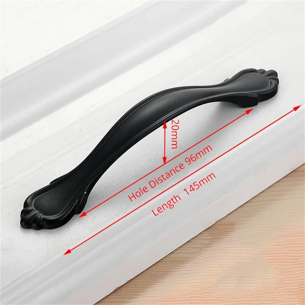 Sleek Black Aluminum Bedside Cabinet Pulls - Minimalist Furniture Hardware Handles