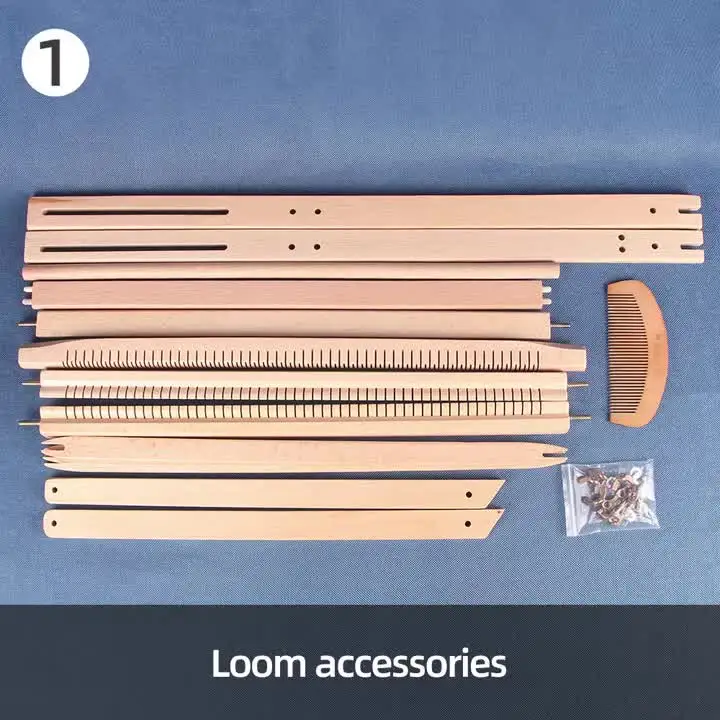 Weaving Loom Kit, Holz Multi-Craft Weaving Loom Tapisserie Loom Großer Rahmen 25 x 40 x 3,3 cm, DIY Handstrick-Webmaschine mit Webstuhlstab für Kinder, Erwachsene und Anfänger, Handwerk Loom