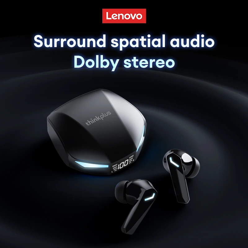 New Lenovo GM2 PRO MAX Wireless Upgrade Bluetooth 5.4 Earbuds LED Digital Display Waterproof Earphones Low Latency Game Headset 2