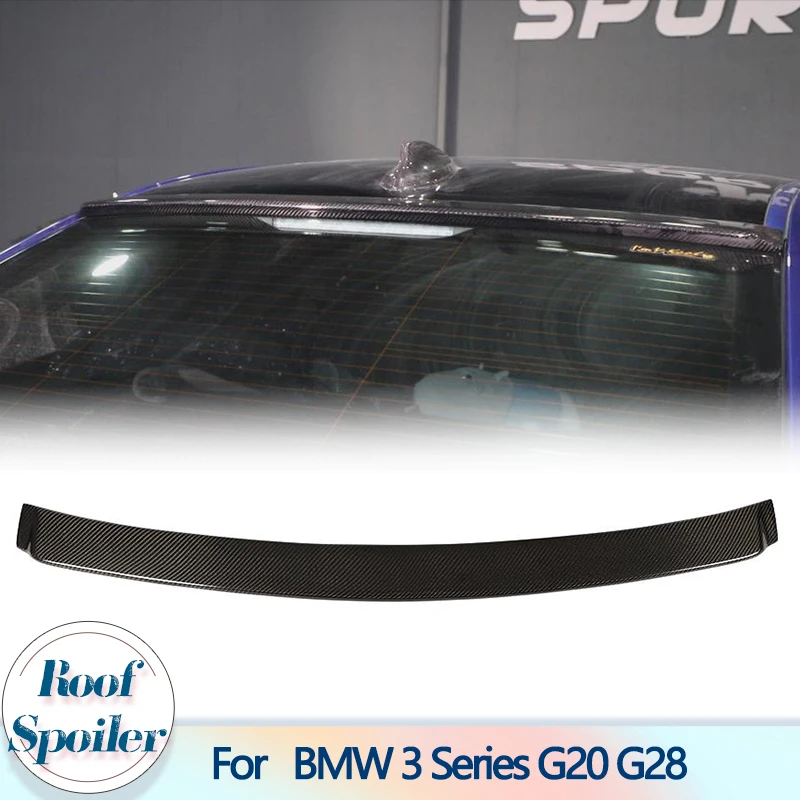 자동차 리어 루프 스포일러 윙, BMW 3 시리즈 G20 G28 세단 2019-2023 탄소 섬유 레이싱 리어 루프 스포일러 윙 립 액세서리
