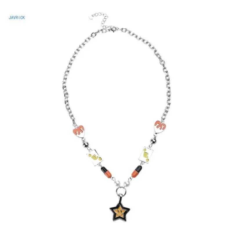 

Star Charm Beaded Necklace Women Fashion Choker Necklace Party Jewelry Gift