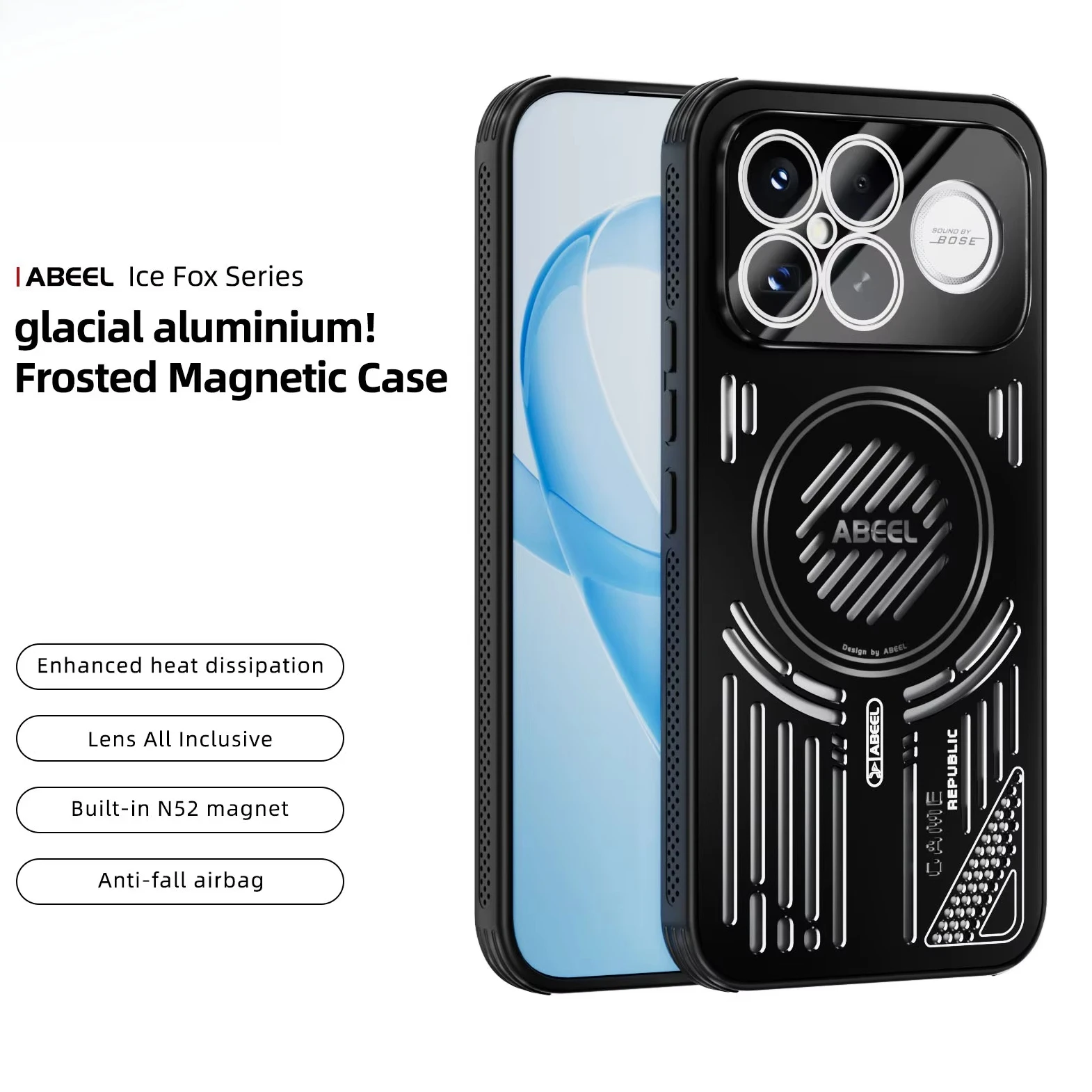 Premium Aluminum Magnetic Metal Phone Case with Heat Dissipation Technology